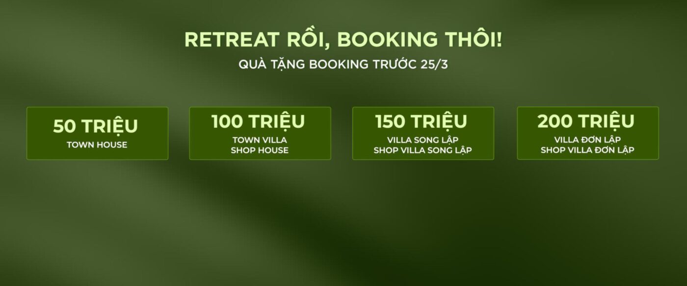 Thông tin Booking dự án Eco Retreat Long An